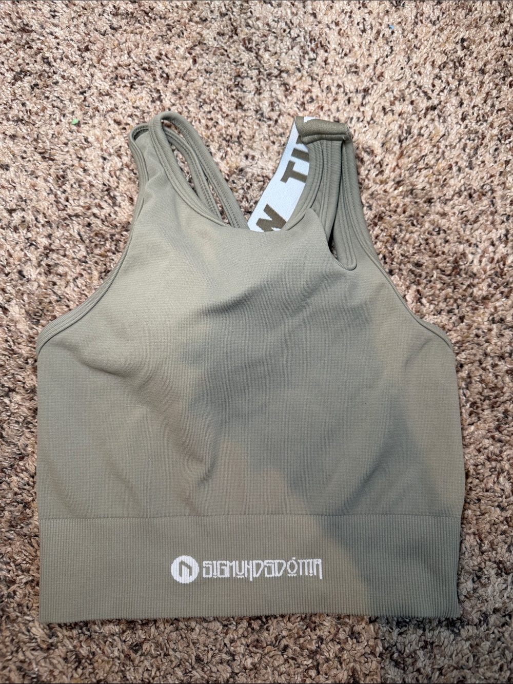 Olive Green Seamless Sports Bra